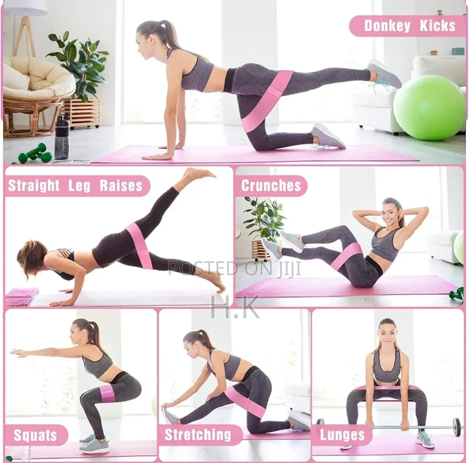 Resistance Hip Loop Bands for Legs, Butt, Thighs Glutes Exercises