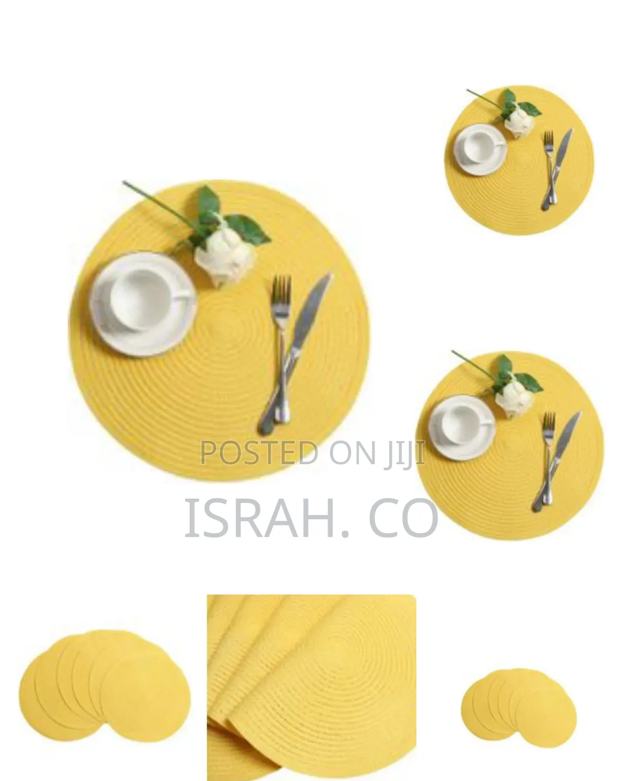 Round Placemats Set of 6,Braided 15 Inch Table Mats Heat Resistant