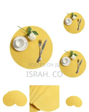 Round Placemats Set of 6,Braided 15 Inch Table Mats Heat Resistant