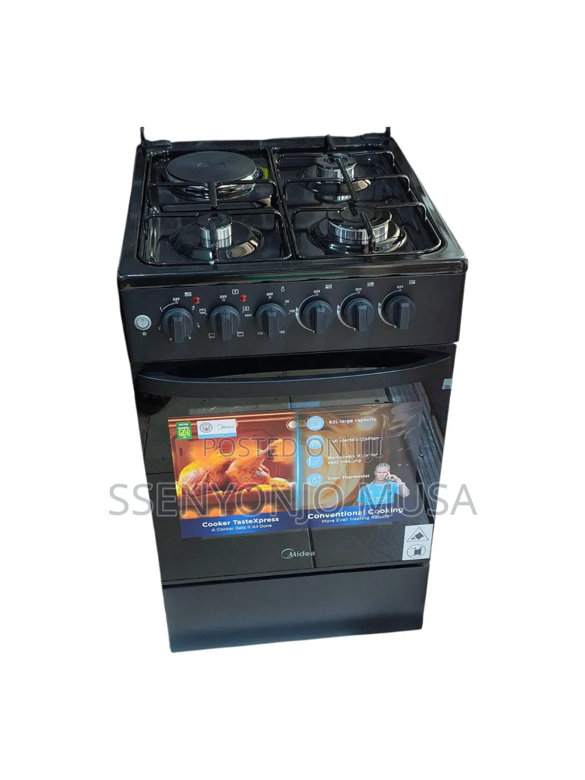 Midea 50x50cm Cooker With 3 Gas Burners Electric Oven