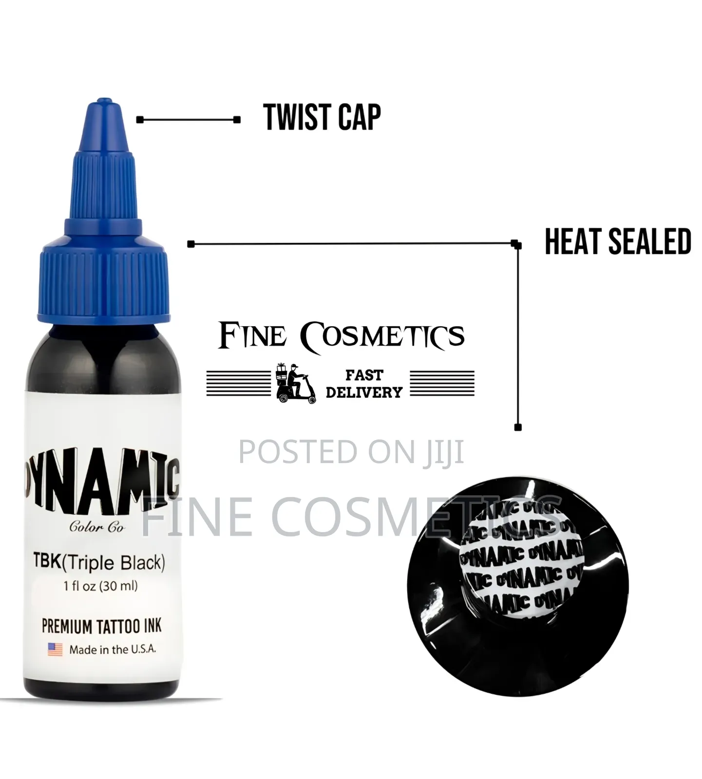 Dynamic TBK Triple Black Premium Tattoo Ink Microblading Pigment 30ml