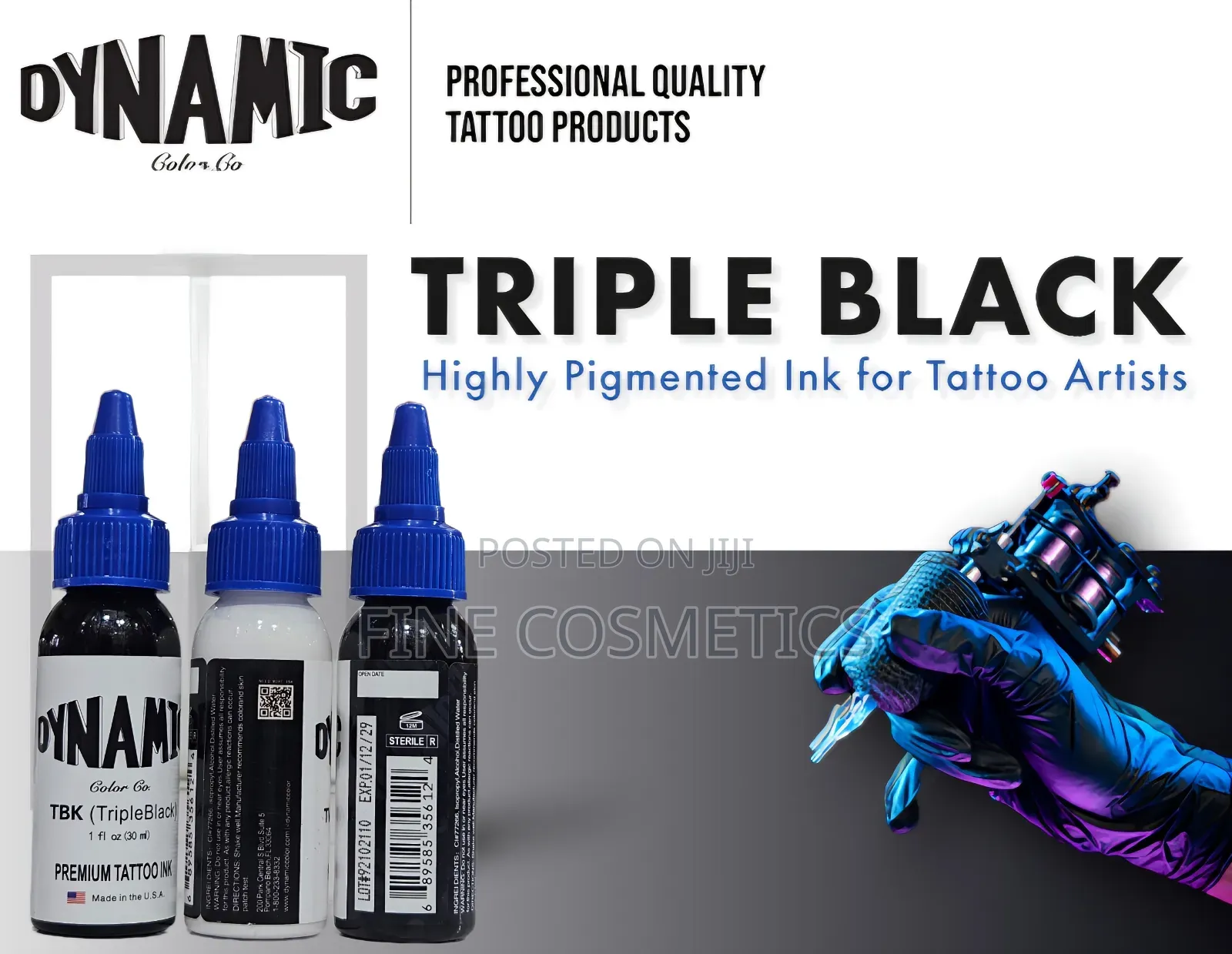 Dynamic TBK Triple Black Premium Tattoo Ink Microblading Pigment 30ml