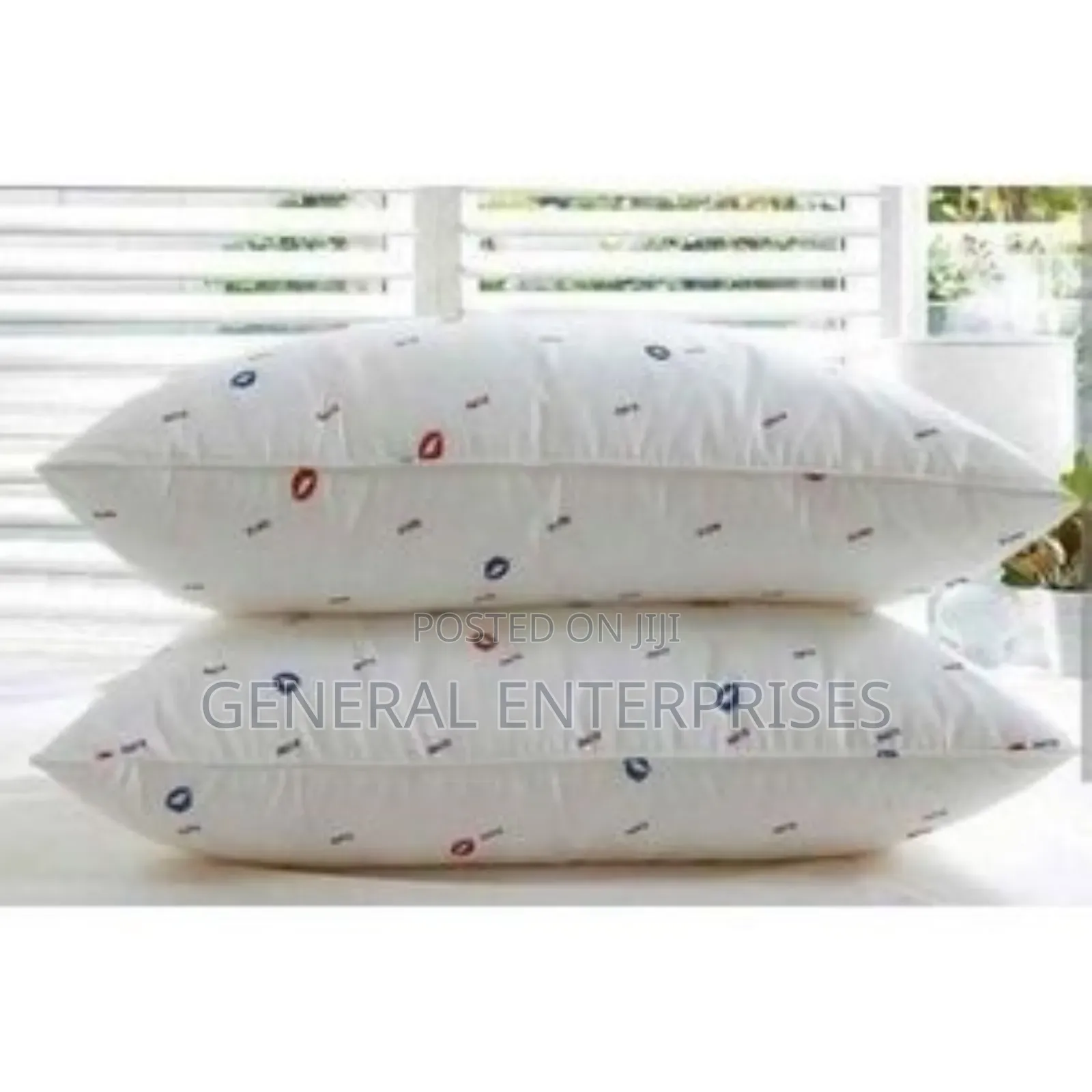 Pair of High-Quality Printed Fiber Bed Pillow