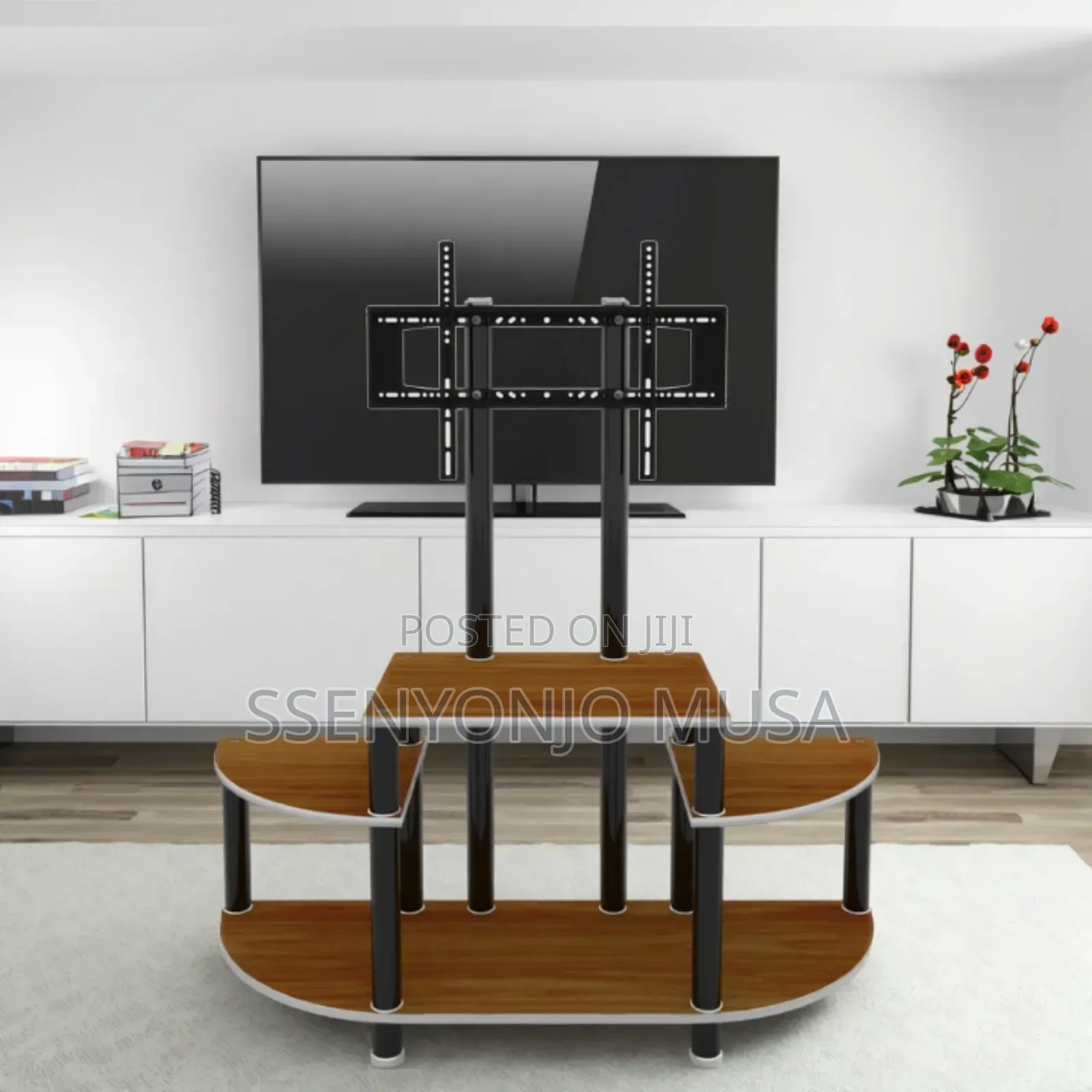 Wooden Ym Tv Stand - Black, Durable Quality (24-65 Inches)