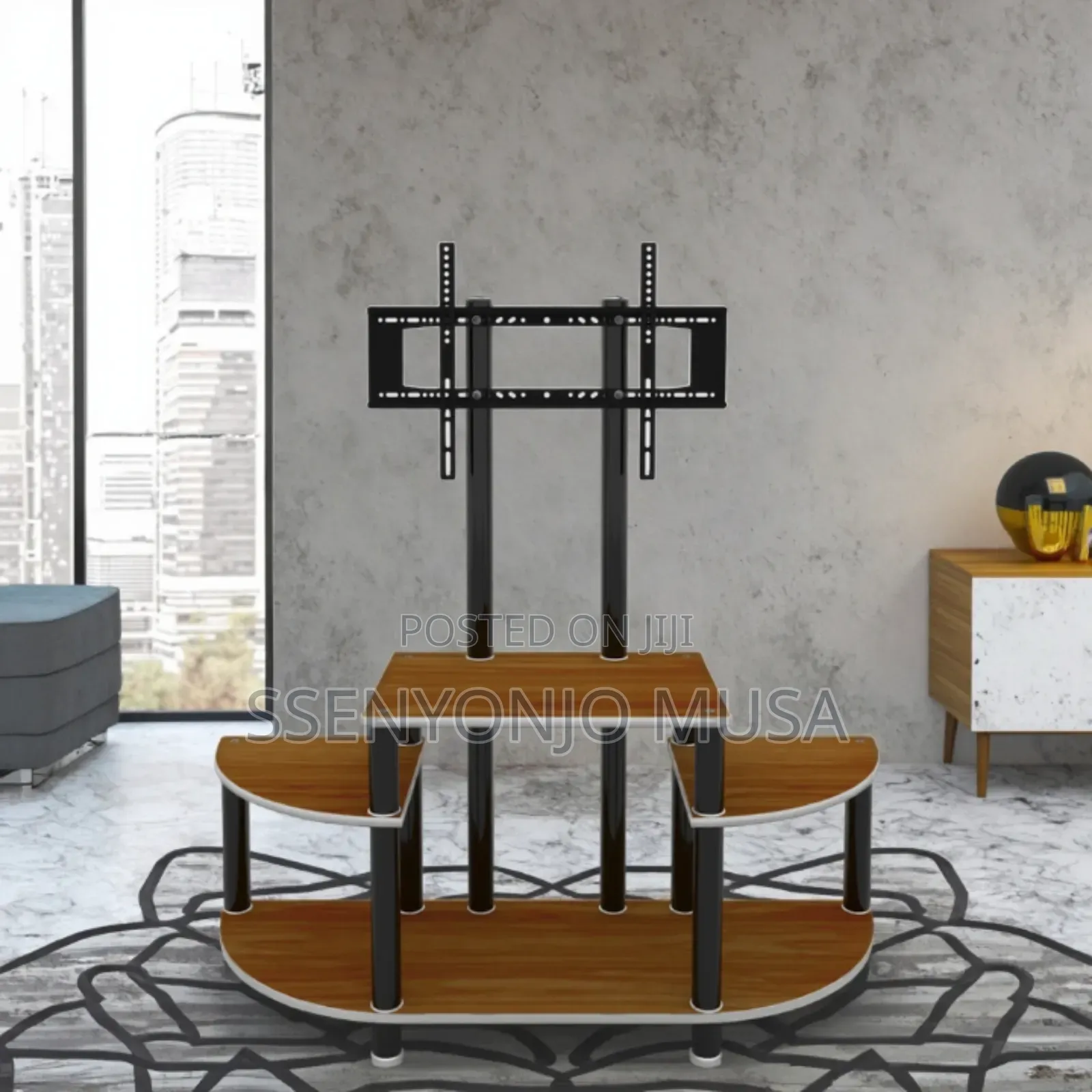 Wooden Ym Tv Stand - Black, Durable Quality (24-65 Inches)