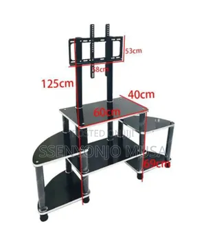 Wooden Ym Tv Stand - Black, Durable Quality (24-65 Inches)