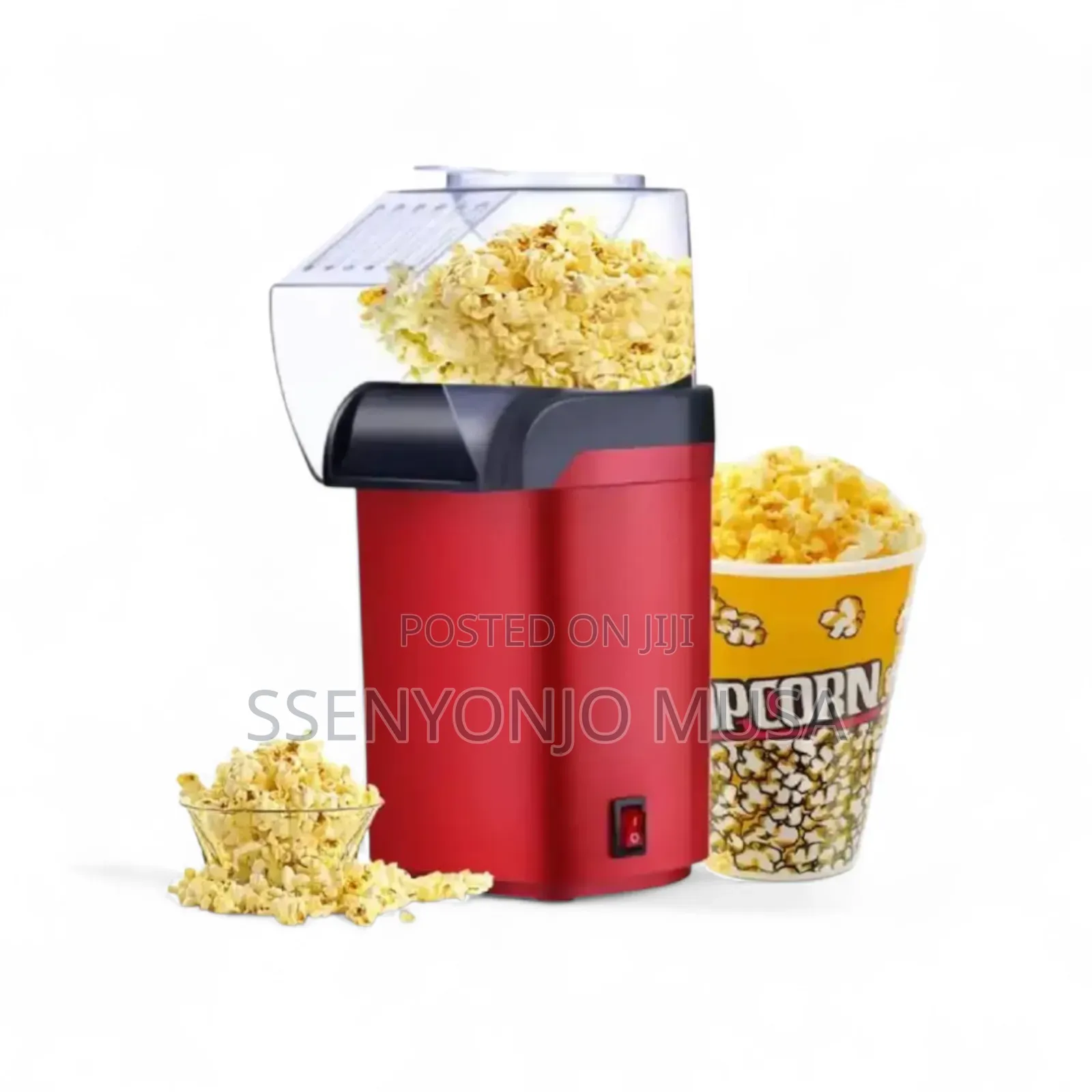 Meixi Electric Popcorn Maker - Red, Oil-Free, Quick Easy