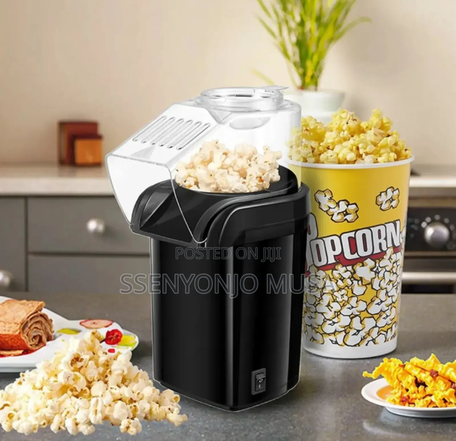 Meixi Electric Popcorn Maker - Red, Oil-Free, Quick Easy