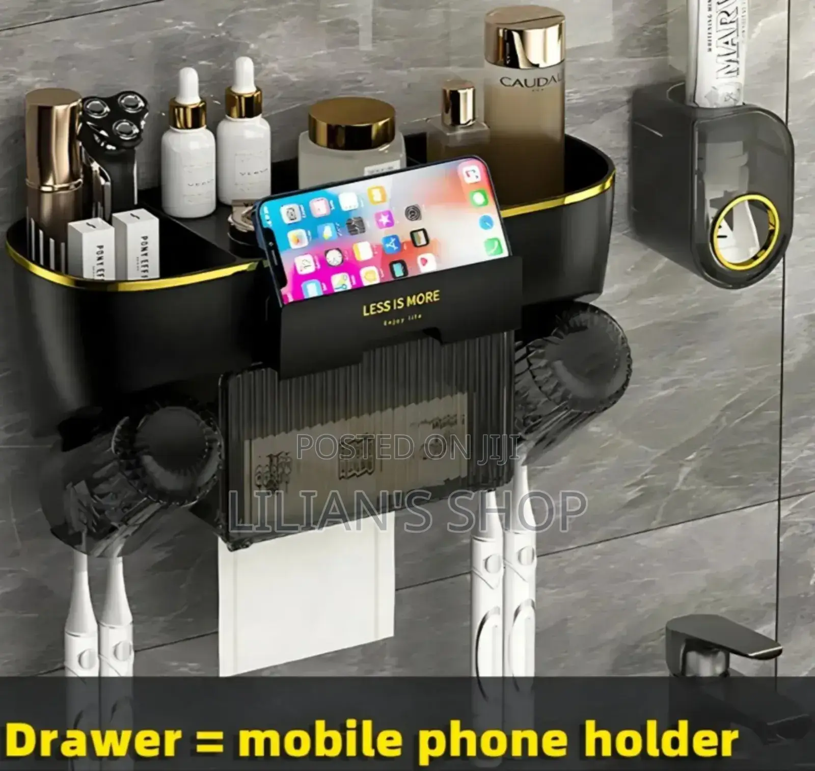 Unique Multifunctional Wall-mounted Toothbrush Holder And Organizer