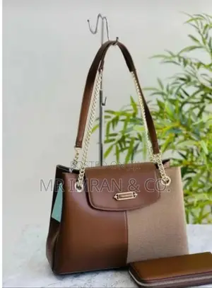 2in1 Grey Quilted Handbag
