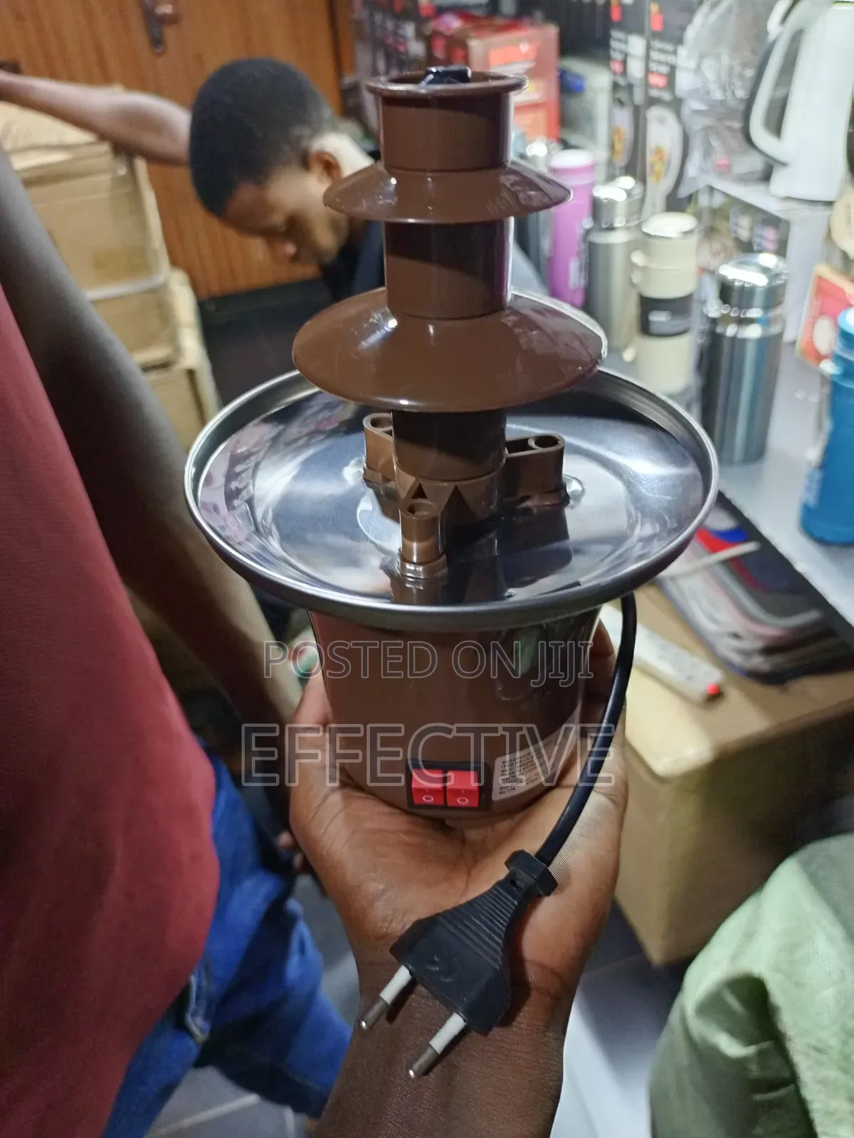Electric 3-Tier Chocolate Fondue Fountain.