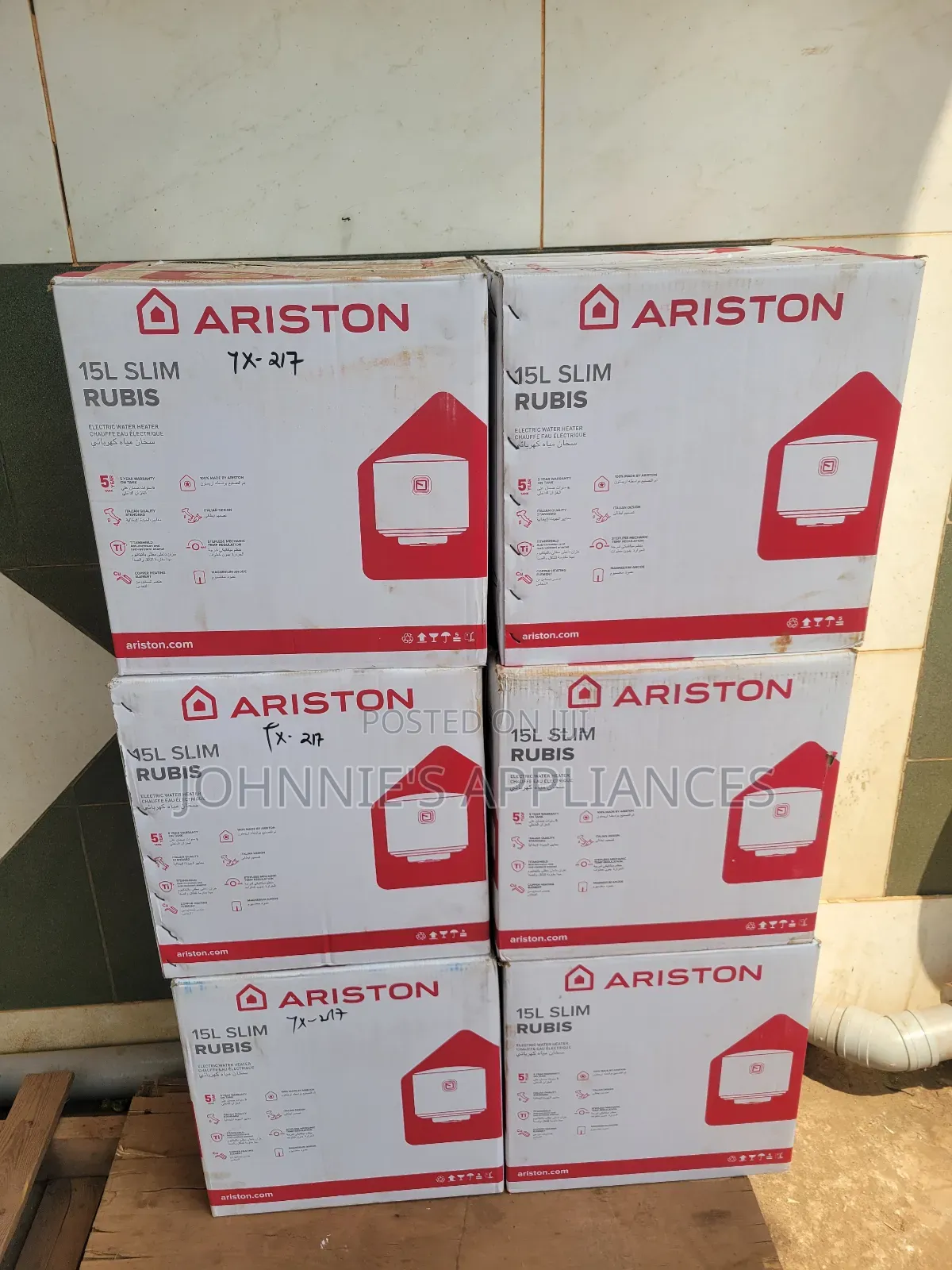 Ariston 15l Slim Rubis Electric Water Heater – Wall Mounted Storage