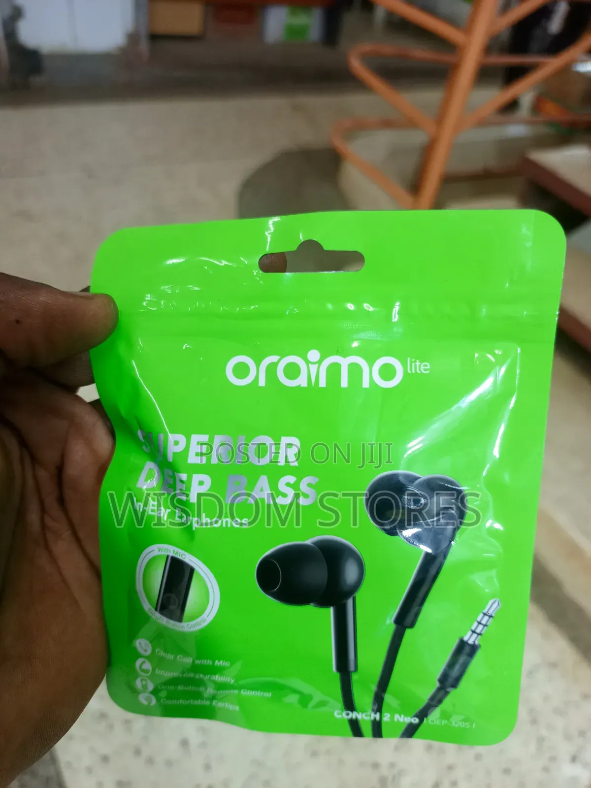 Oraimo Conch 2 Neo 3.5mm in-Ear Wired Headphones (Oep-320s), Black