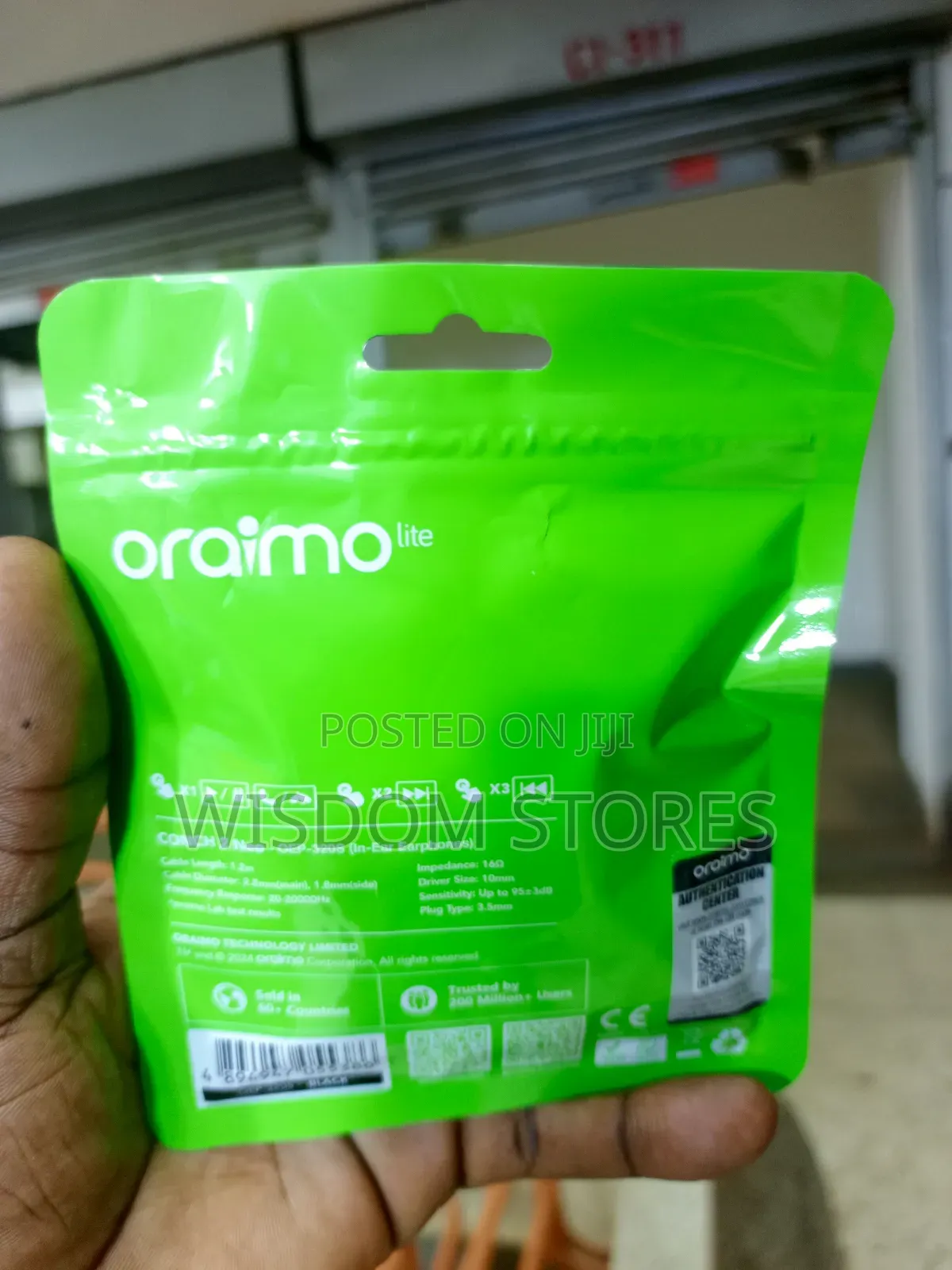 Oraimo Conch 2 Neo 3.5mm in-Ear Wired Headphones (Oep-320s), Black