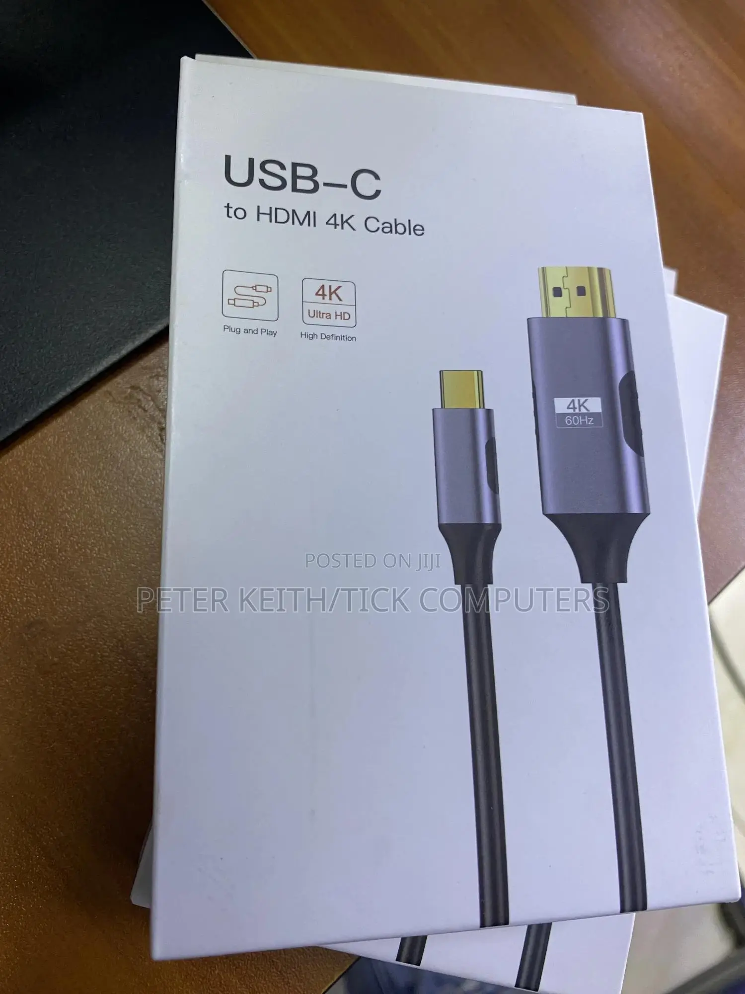 Usb-c To Hdmi Straight Cable, Likely From The Brand Oxhorn.