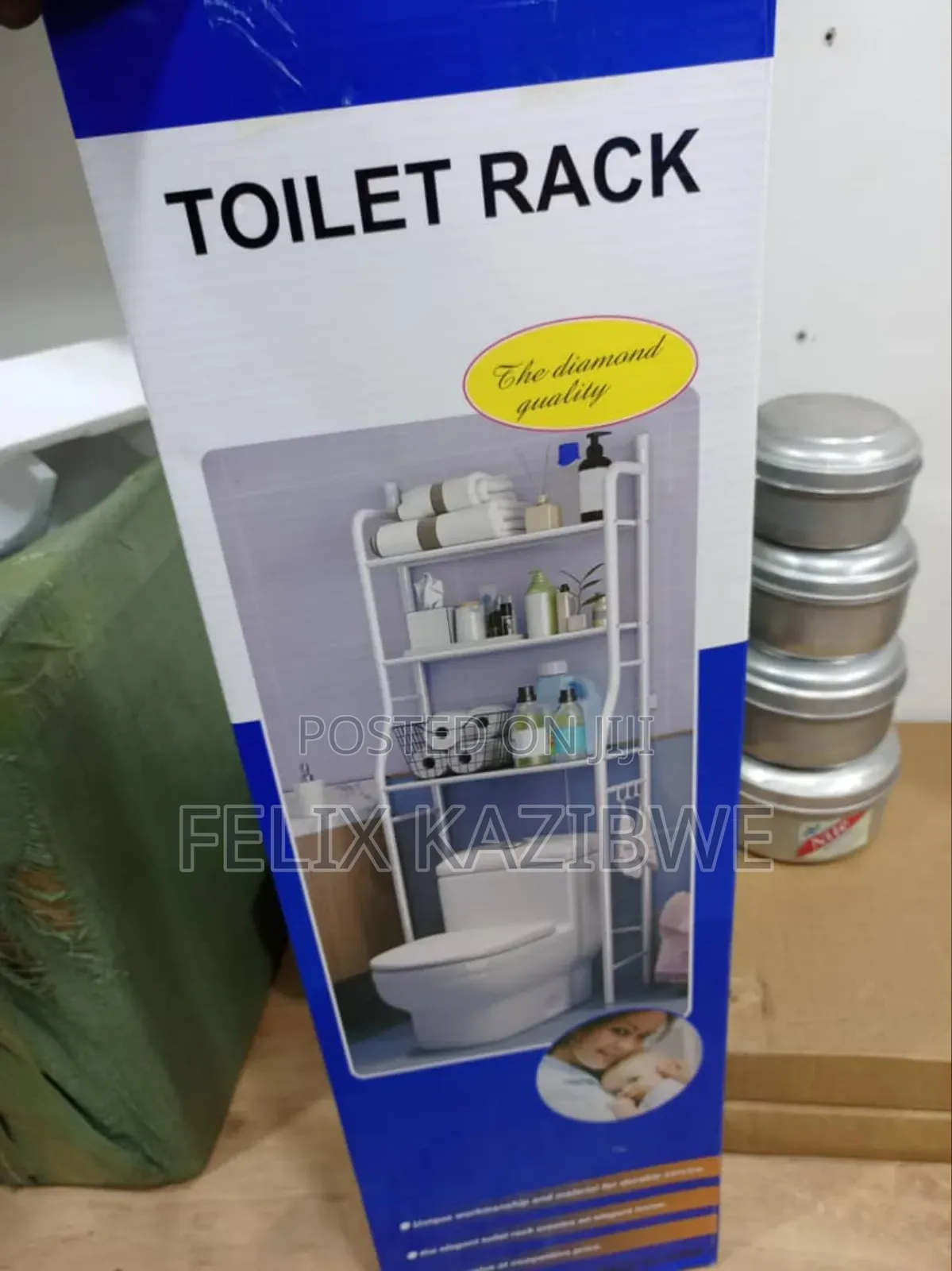 3 Layer Space Saving Metal Toilet Storage Rack.
