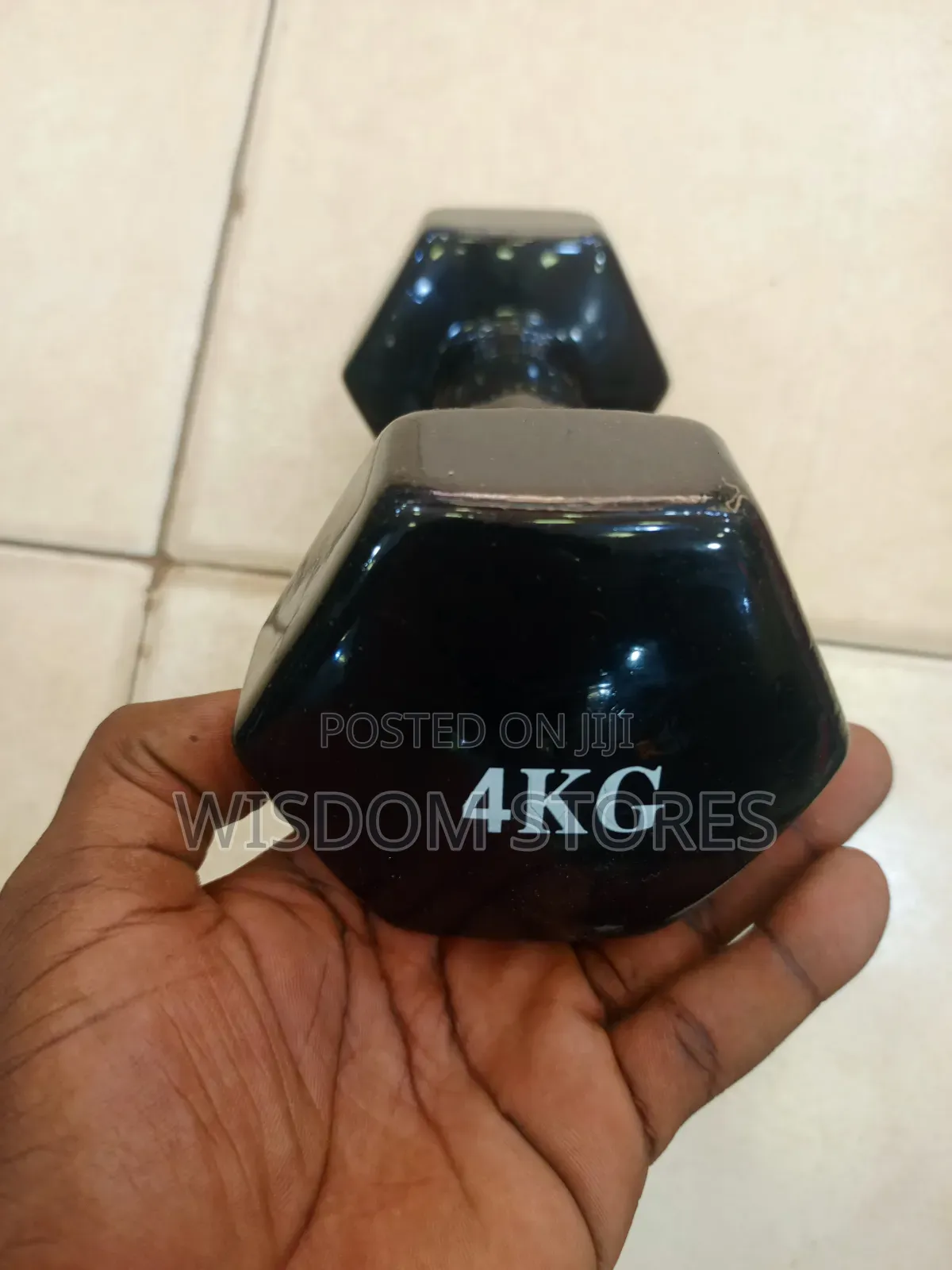 4kgnon-Slip PVC Dumbell Black