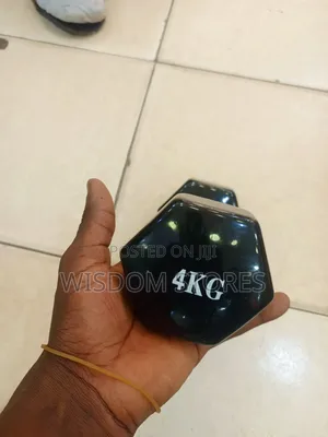 4kgnon-Slip PVC Dumbell Black