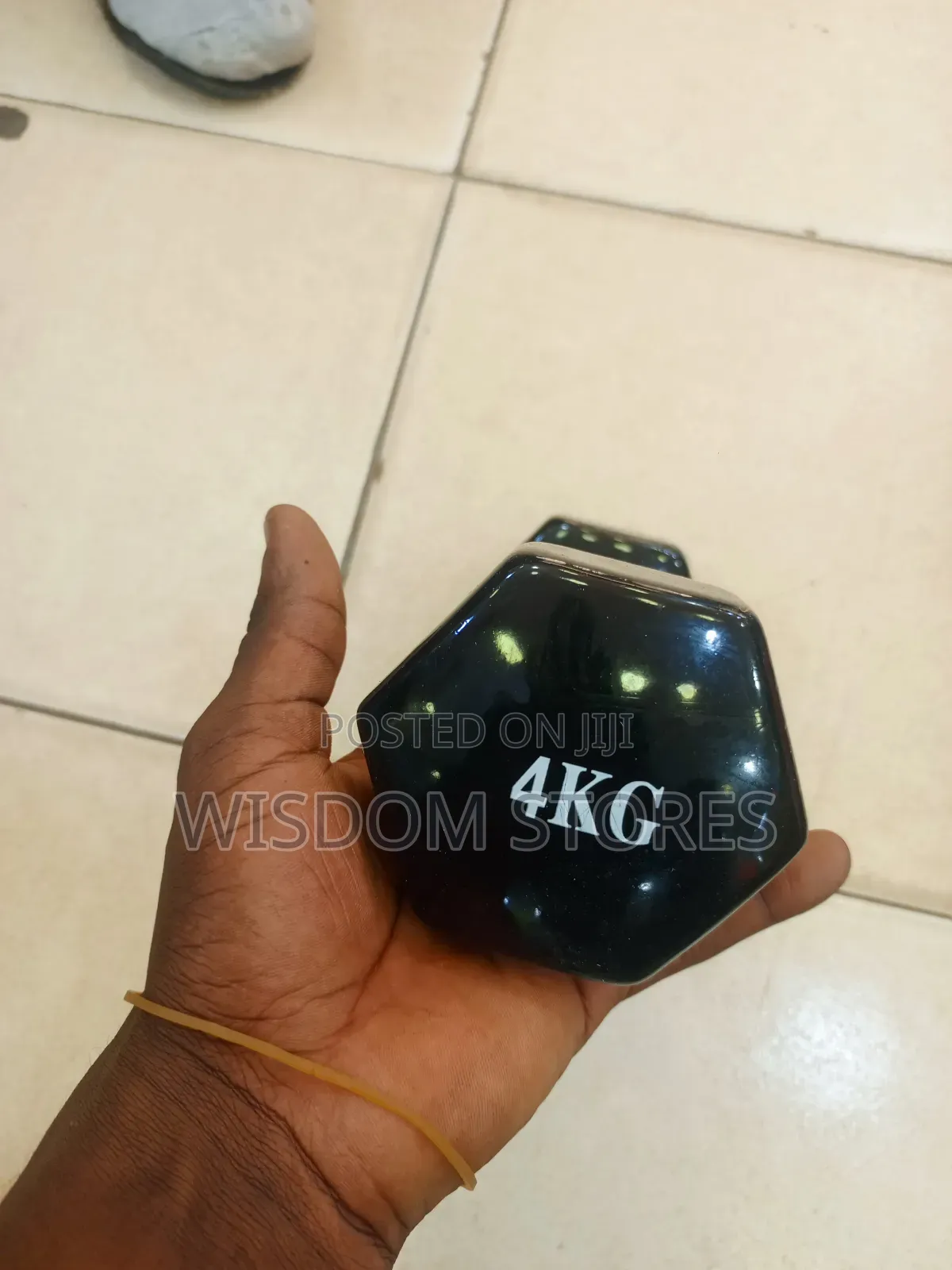 4kgnon-Slip PVC Dumbell Black
