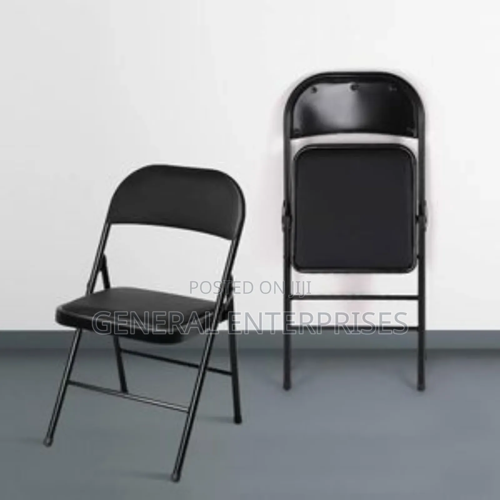 Black Vinyl Padded Folding Chair 2