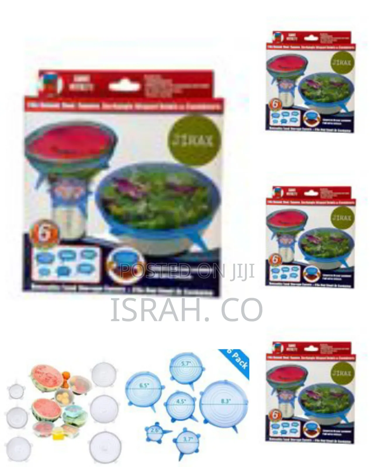 Silicone Stretch Seal Lids 6 Pieces Food Covers White Bpa-Free