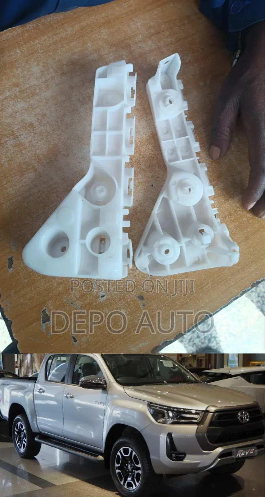 Pair of Front Bumper Brackets Hilux Revo