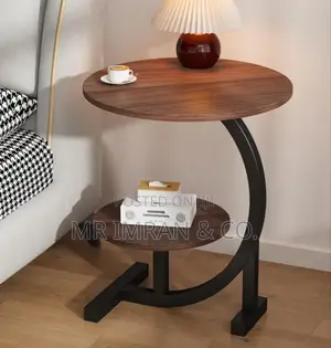 -Tier C-Shaped Side Table