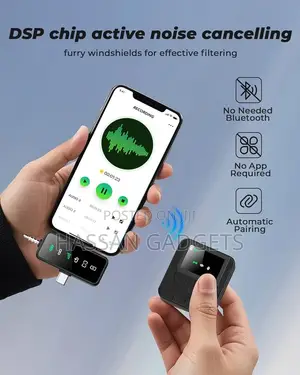 3-in-1 Mini Microphone for iPhone, Android, Camera - 328ft Long Range,