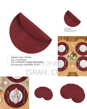 Round Placemats Set of 6,Braided 15 Inch Table Mats Heat Resistant