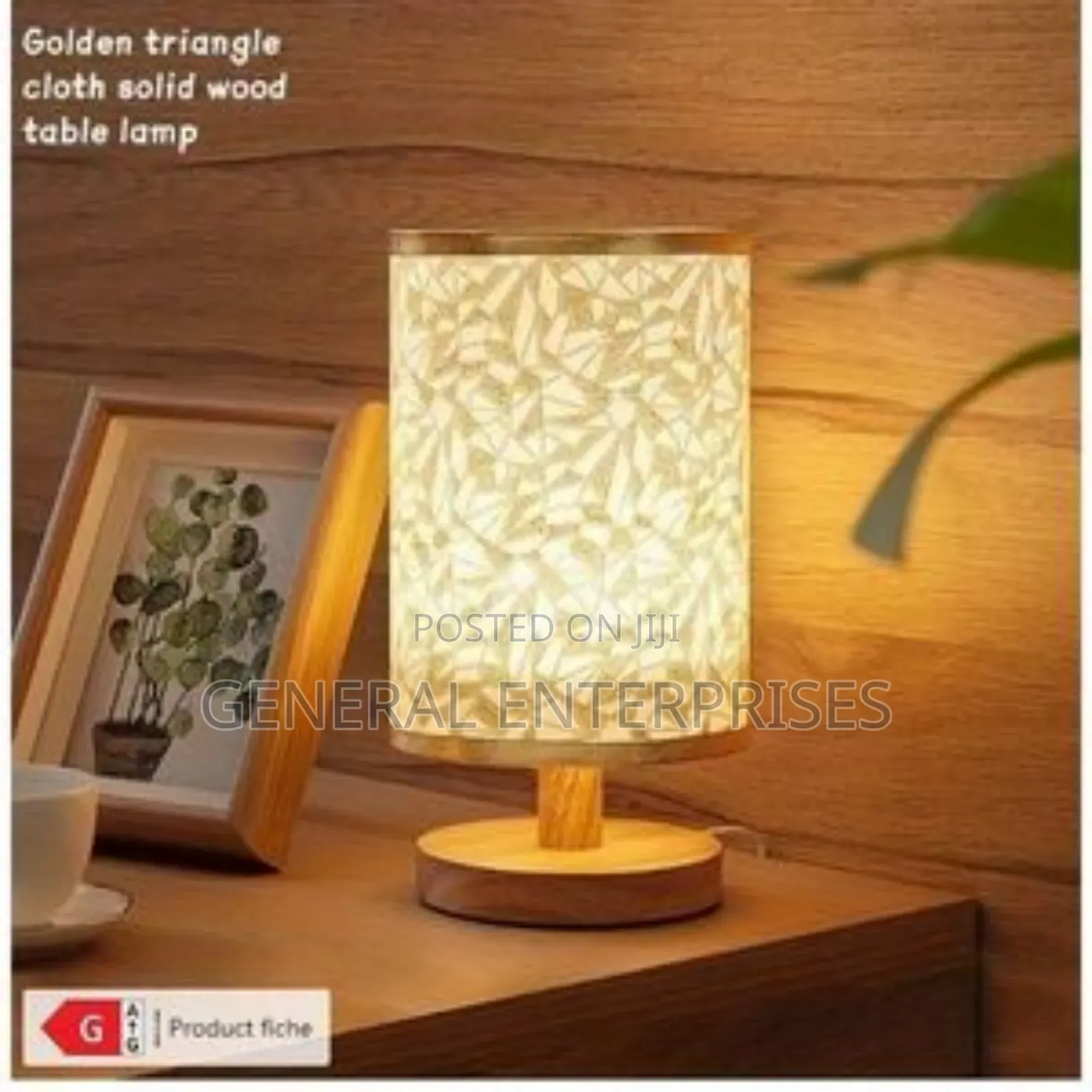 Modern Minimalist Linen Table Lamp With a Solid Wood Base