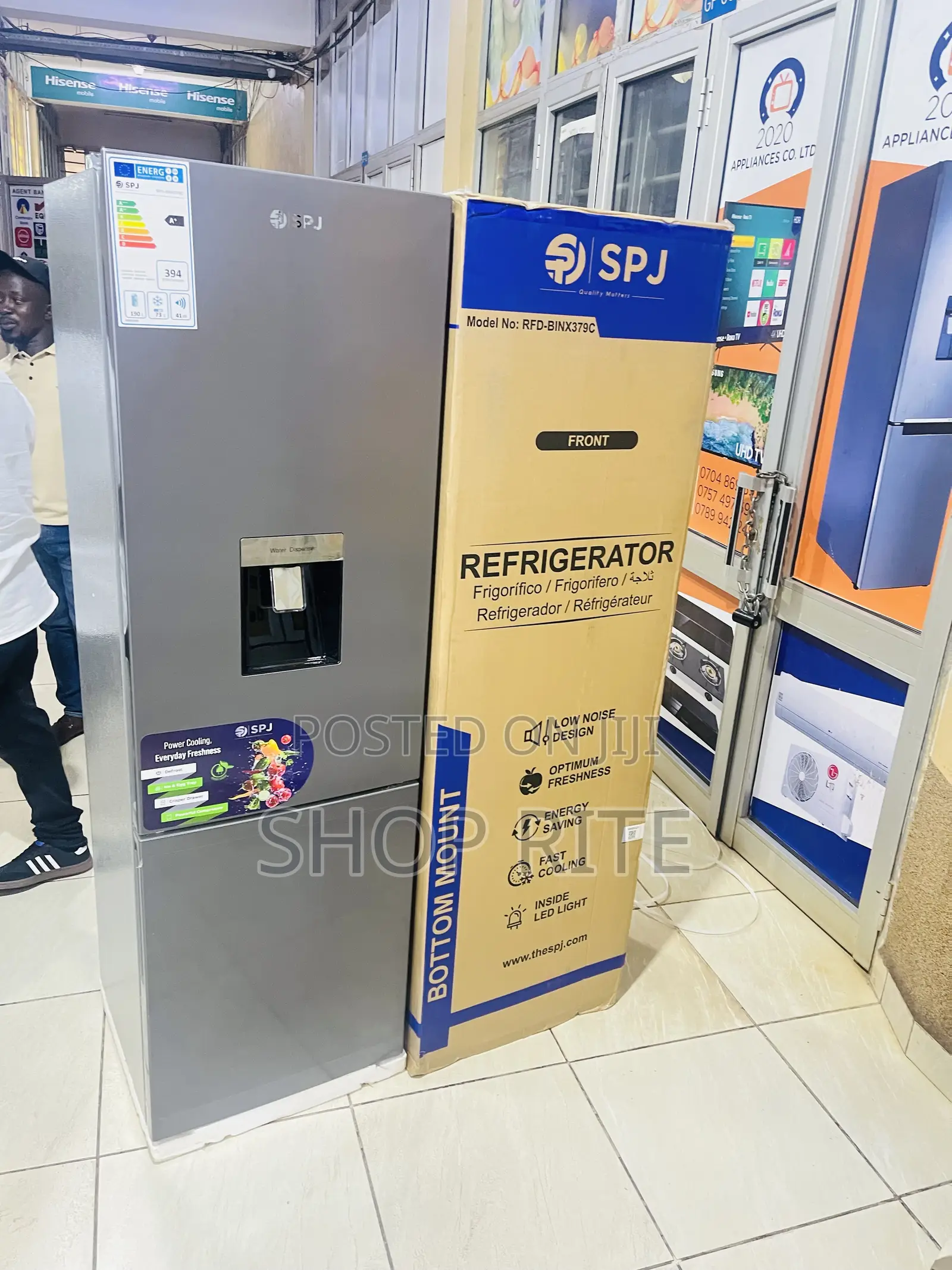 SPJ Double Door Refrigerator Sliver 379 Liters