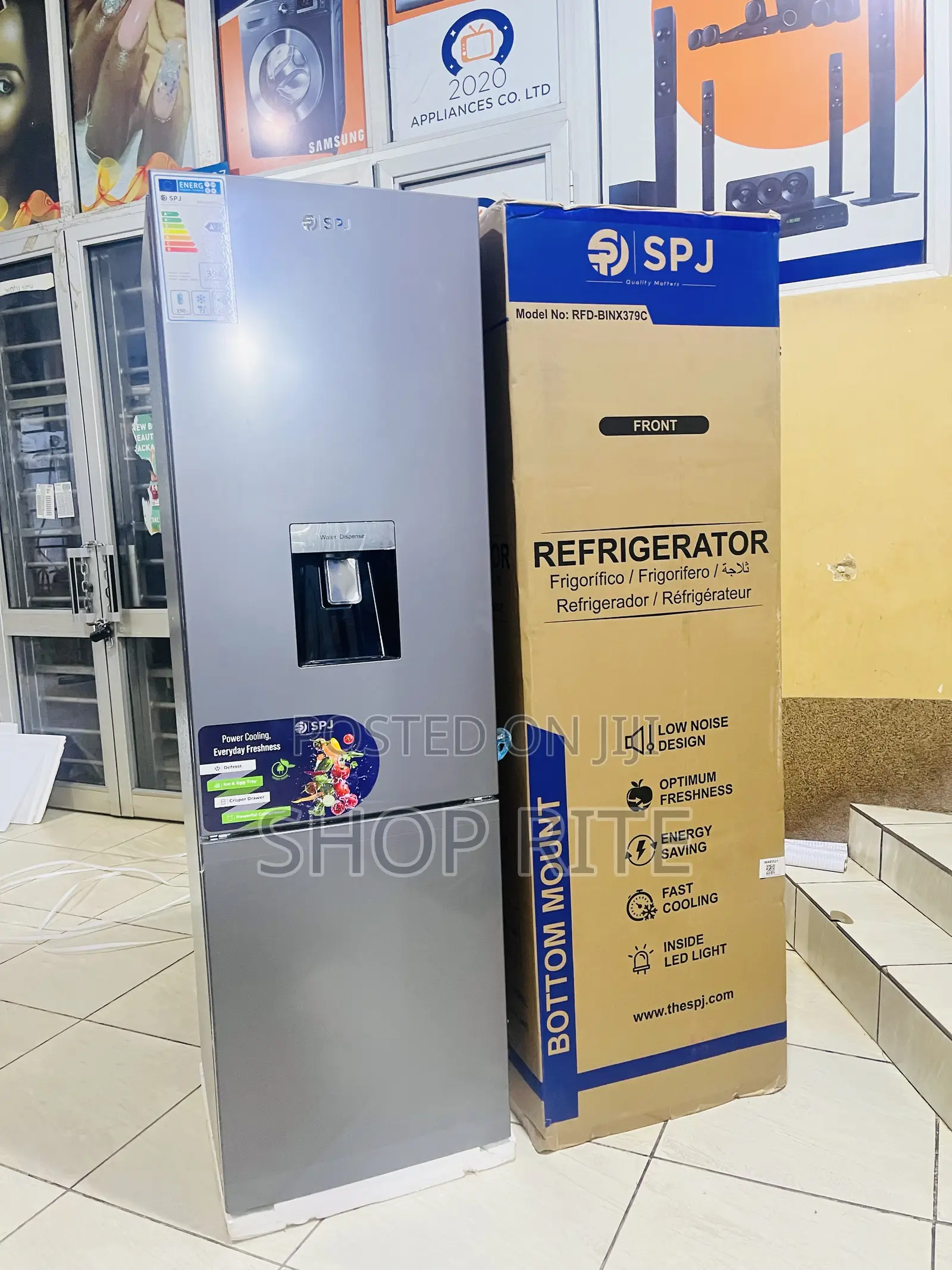 SPJ 379 Liters Bottom Freezer Refrigerator With Water Dispenser