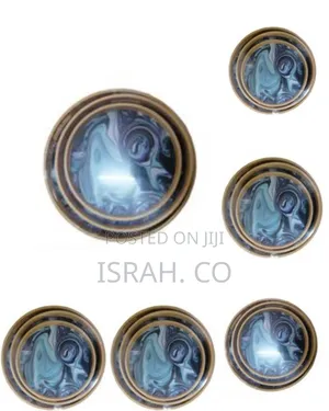Tray 3 Piece Round Heavy Marble Bamboo Wooden Servingtrays- Brown