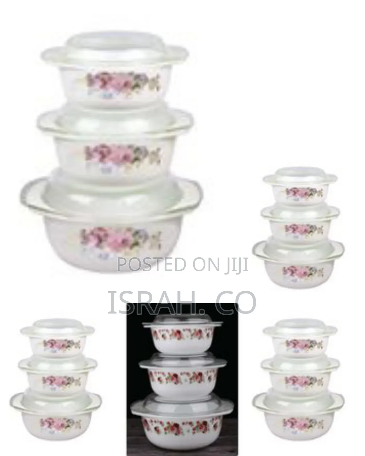 Opal 3 Pc Multi-Print Ceramic Casserole Serving Dishes Bowls