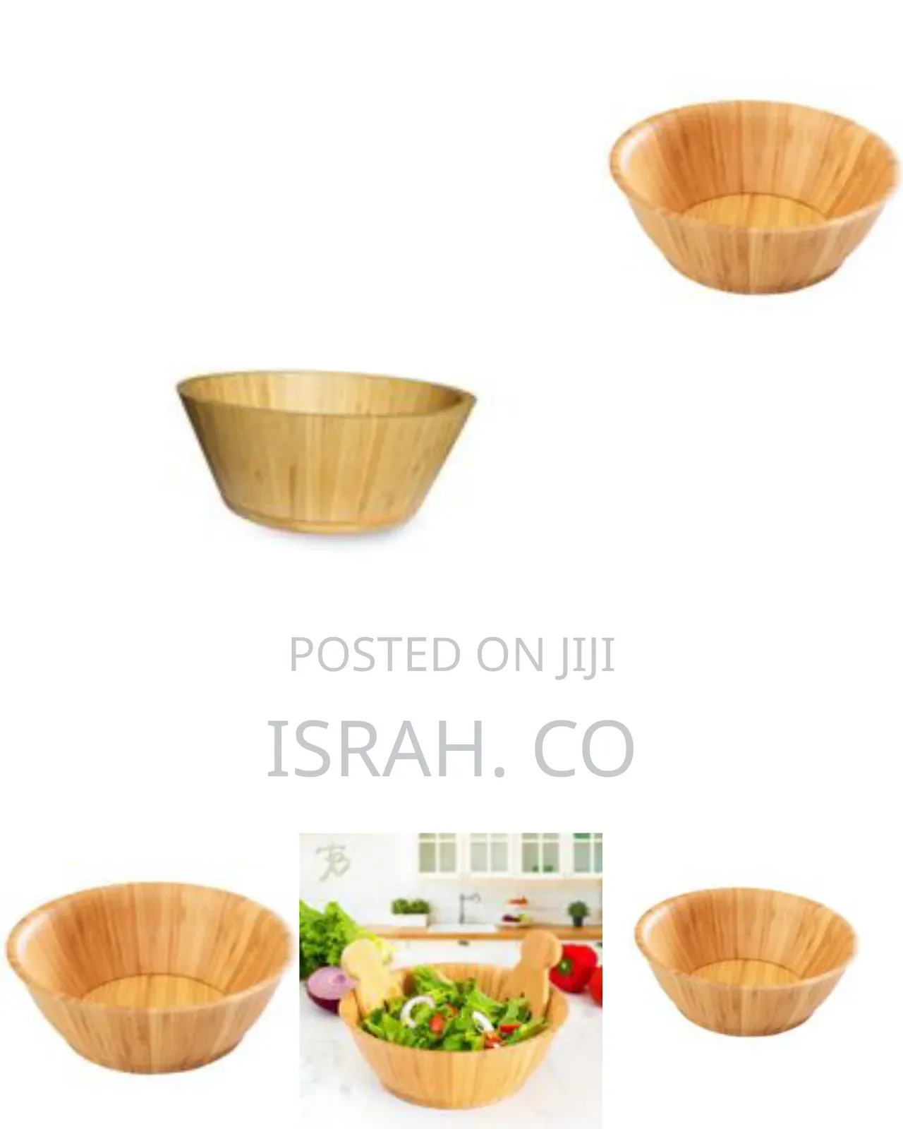 Bamboo 26cm Bamboo Fruit Salad Serving Bowl Dish-Brown
