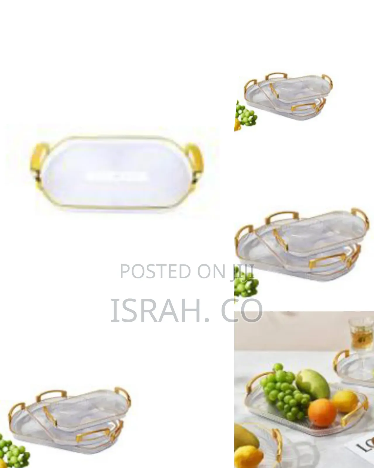 3 Pieces of Rectangle Food Tray Fruit Tea Table Serving Tray Home .