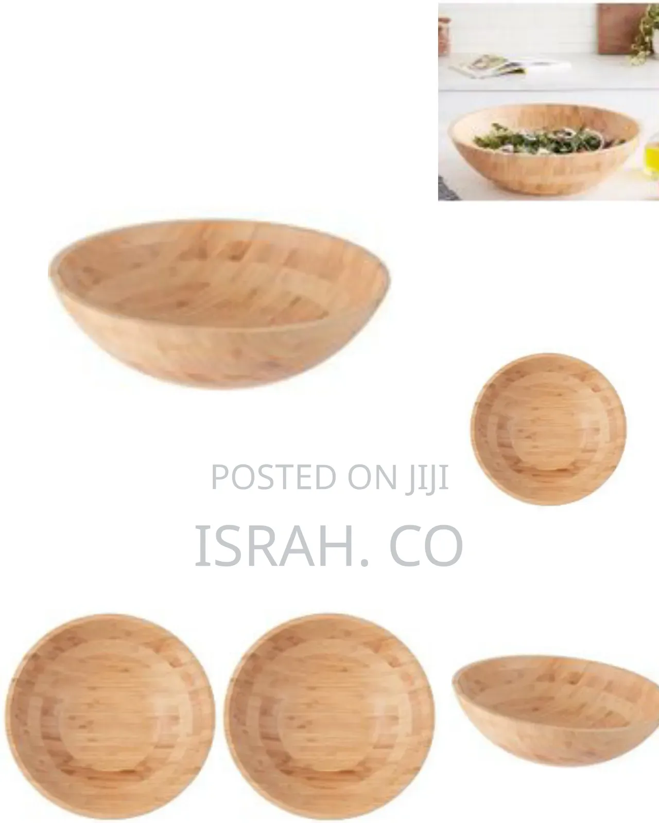 Bamboo 28cm Bamboo Fruit Salad Serving Bowl Dish