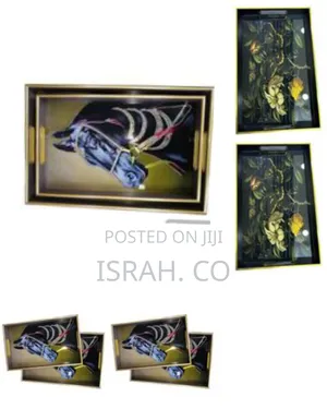 2 Piece Multi- Design Horse Head and Flowered Rectangular Serving Tray