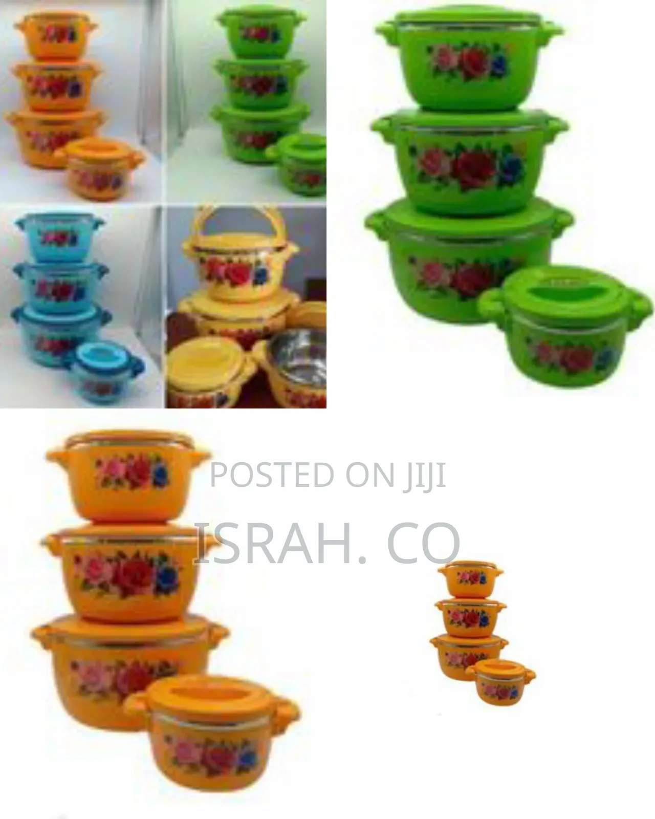 Insulated Stainless Steel Casserole Set With Floral Design