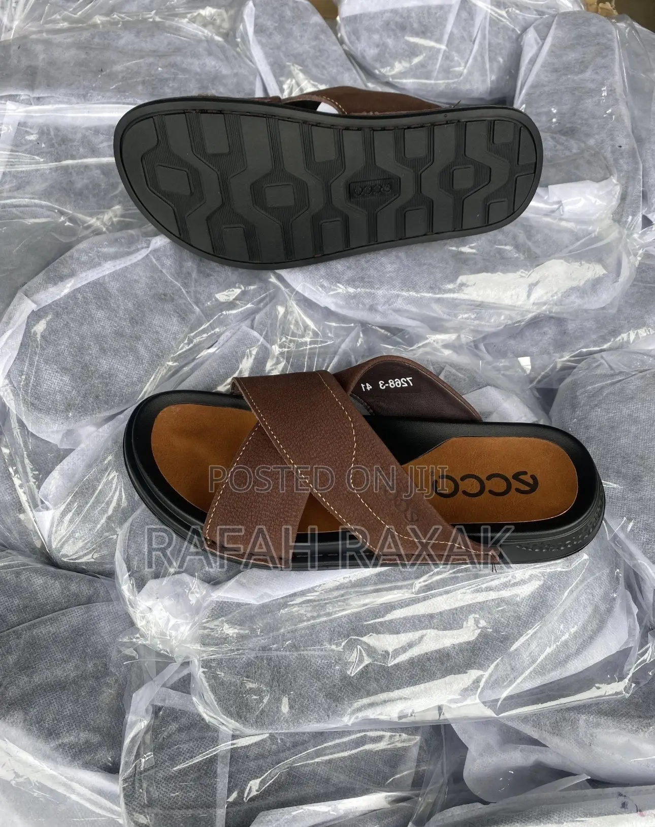 Original Men’S Brown Ecco Cross Leather Sandals