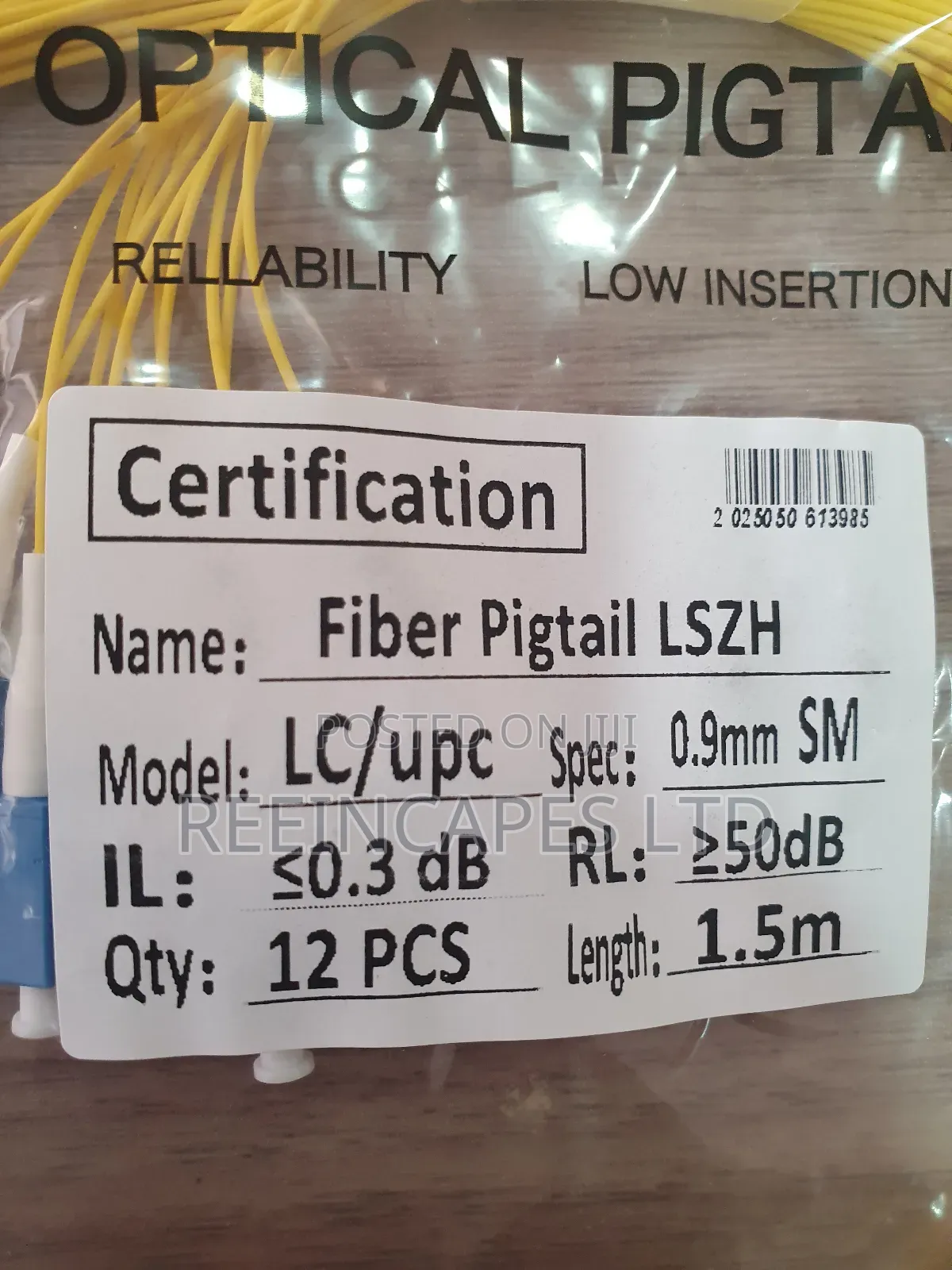 Fiber Pigtail Lszh Lc/Upc Sm 1.5m