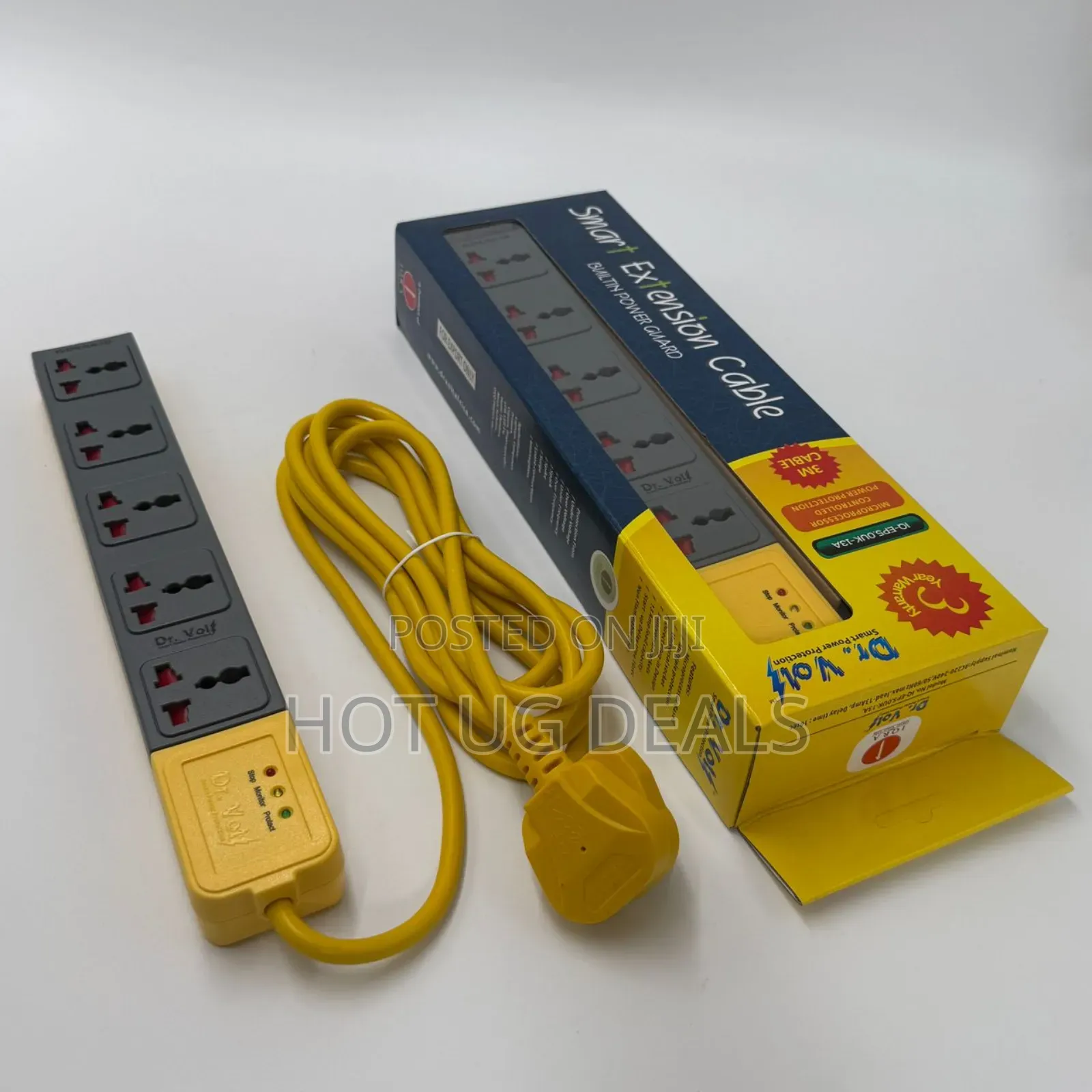 Dr. Volt 5- Way Power Extension Cable With Built-in Surge Protection