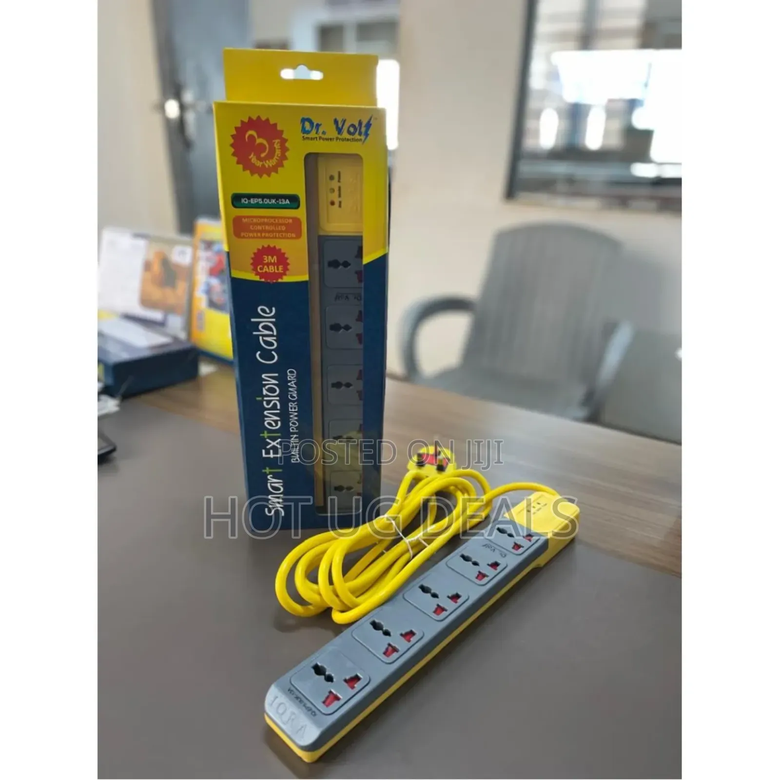 Dr. Volt 5- Way Power Extension Cable With Built-in Surge Protection