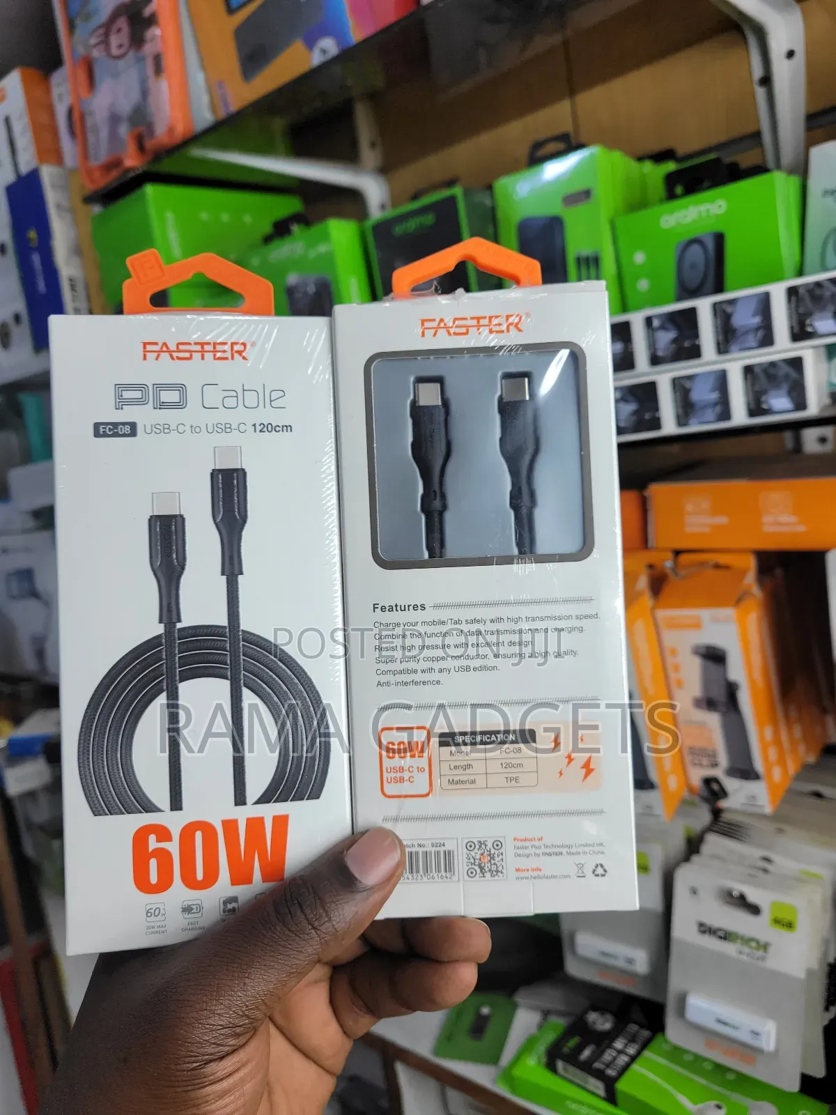 Faster Brand Fc-08 Usb-C to Usb-C 120cm Fast Charging
