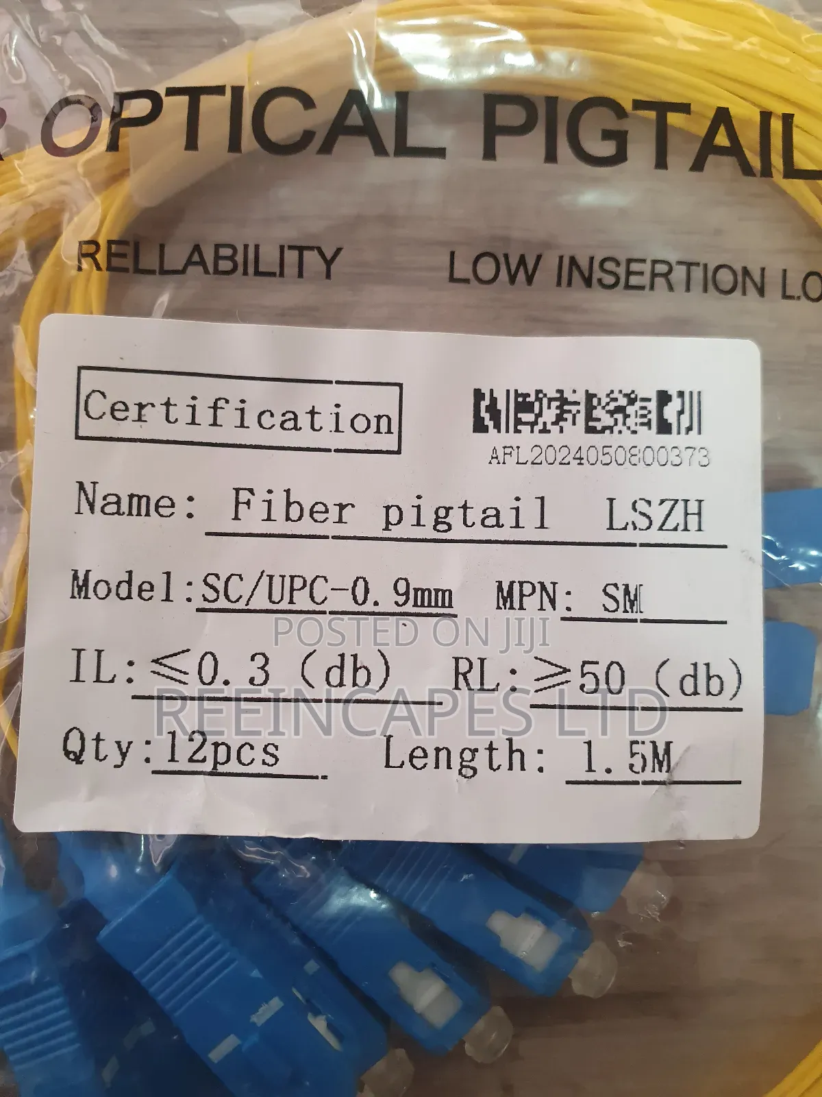 Fiber Pigtail Lszh Lc/Upc Sm 1.5m