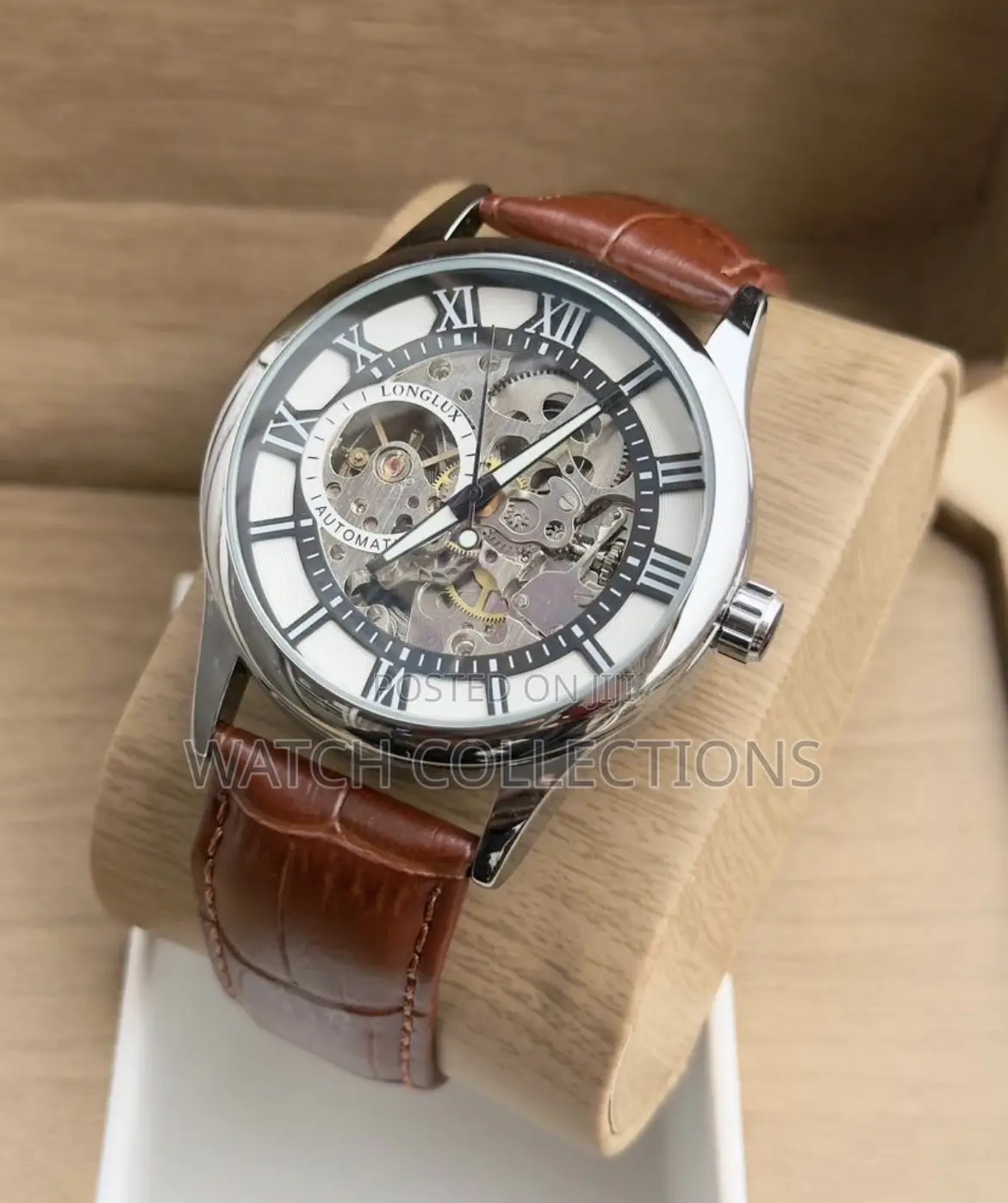 Mechanical Mens Watch With Leather Straps