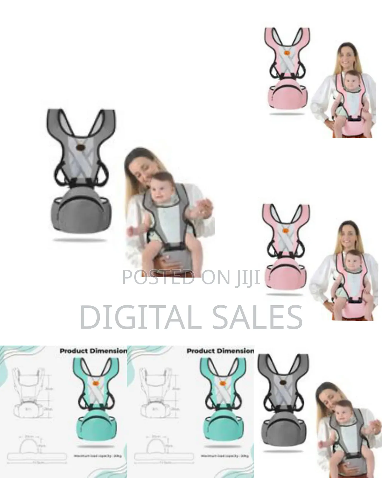 Hands Free Baby Carrier Newborn to Toddler With Hip Seat.