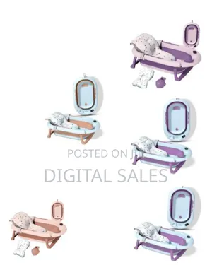 Foldable Baby Bathtube With Cushion Seat, Temperature Sensor