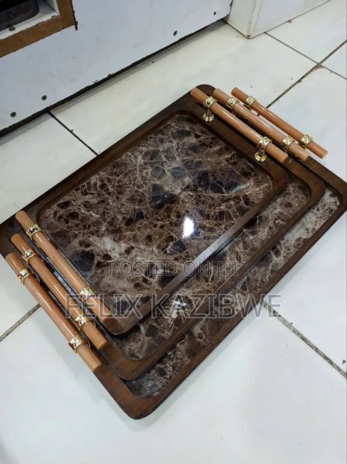 Set of Nesting Luxury Serving Trays.