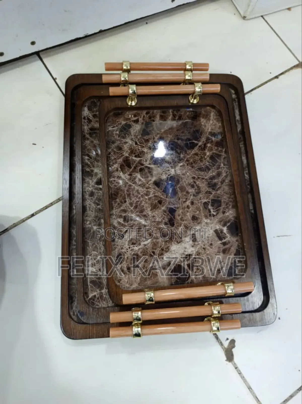 Set of Nesting Luxury Serving Trays.